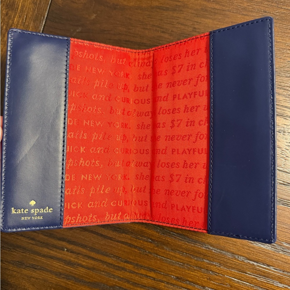 NEW Kate Spade Blue Camel Passport Holder - Picture 3 of 4